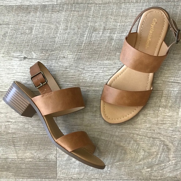 Cityclassified Shoes - City Classified Tum Tan Low Block Heeled Sandal 10